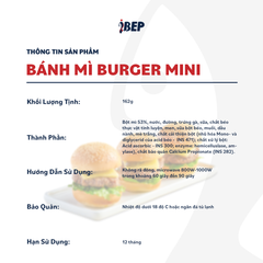 Bánh Mì Burger Mini iBep - Gói 162g/9 Bánh