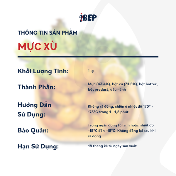 Mực tẩm bột chiên xù iBep - Gói 1kg