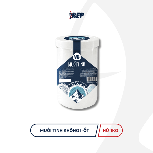 Muối Tinh Khiết Không I-Ốt VS - Hũ 1kg