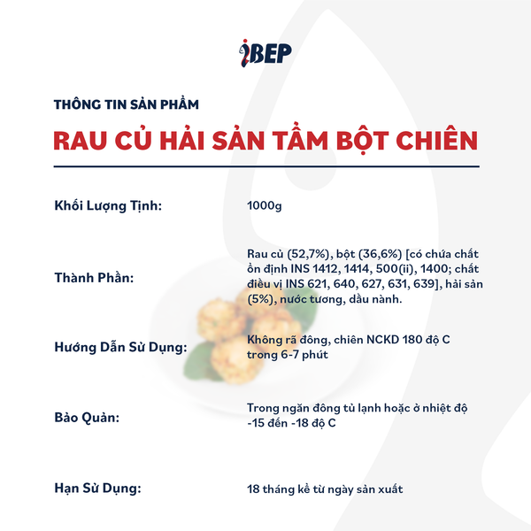RAU CỦ HẢI SẢN TẨM BỘT CHIÊN - GÓI 1KG