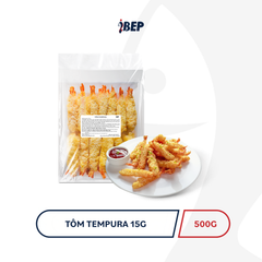 Tôm chiên tempura iBep - Gói 500gr - Mỗi con 15g