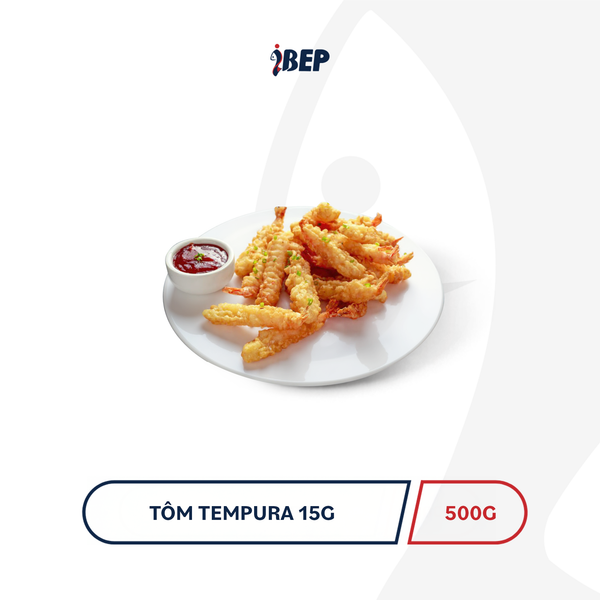 Tôm chiên tempura iBep - Gói 500gr - Mỗi con 15g