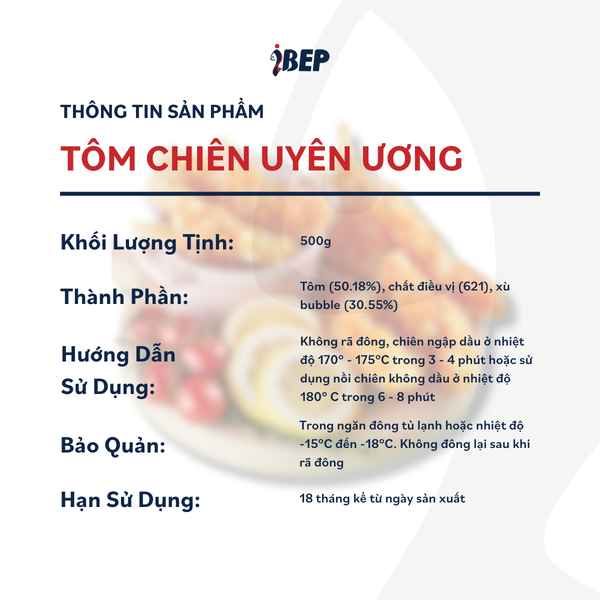 Tôm chiên uyên ương iBep - Gói 500gr