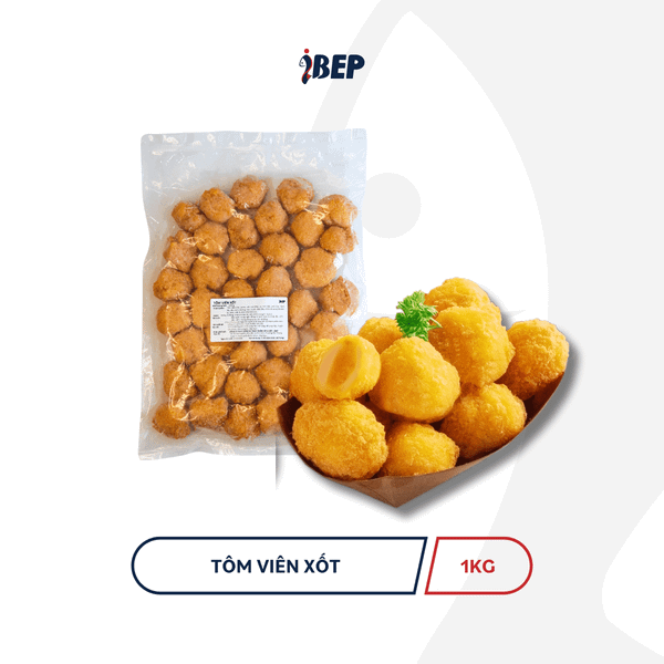 Tôm viên xốt iBep - Gói 1kg