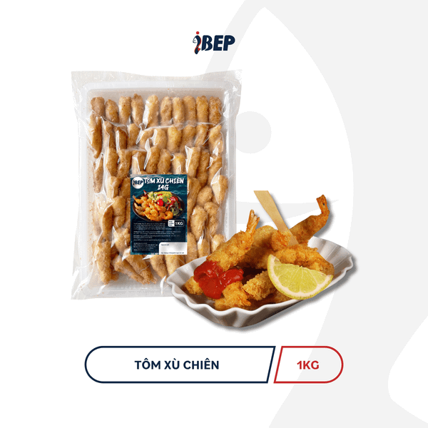 Tôm xù chiên iBep - Gói 1kg - Mỗi con 14gr