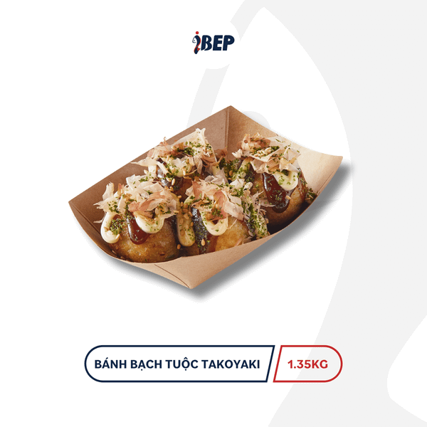 Bánh Bạch Tuộc Takoyaki iBep làm sẵn - Gói 1.35kg