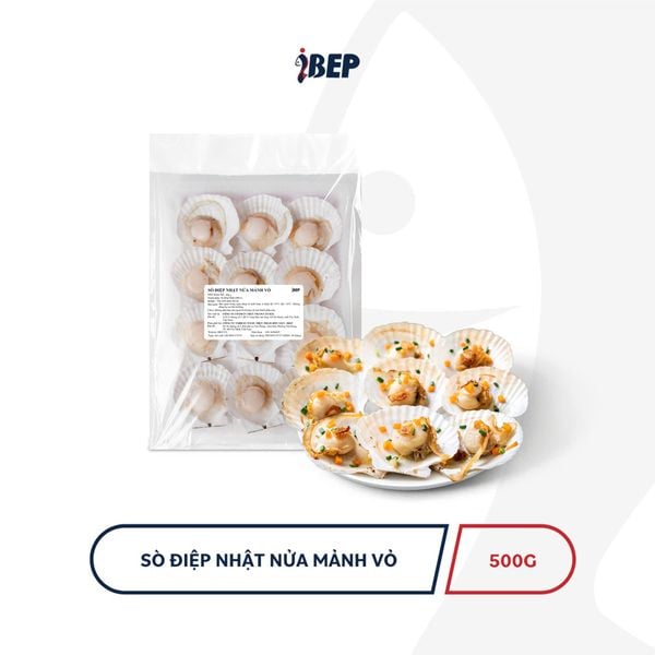 Sò điệp Nhật nửa mảnh vỏ - 500g