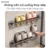 Kệ treo dép nhà tắm, nhà vệ sinh, dán tường giá treo không đục lỗ không dán keo tiết kiệm không gian