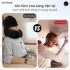 Gối chữ U gối cổ Memory Foam kê cổ du lịch có nón che mắt gối ngủ cho đi tàu hoả máy bay