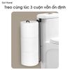 Giá treo giấy vệ sinh cuộn dài kệ sắt treo cuộn giấy toilet không khoan tường tiết kiệm không gian (chứa 3 cuộn)