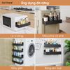 Giá đỡ gia vị kệ bếp gắn nam châm không khoan đục không gắn vít cho tủ lạnh, máy giặt tiết kiệm không gian