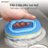 Miếng xốp thần kỳ bàn chải chà nhà tắm nhà bếp có tay cầm chống trượt
