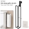Giá treo giấy vệ sinh cuộn dài kệ sắt treo cuộn giấy toilet không khoan tường tiết kiệm không gian (chứa 3 cuộn)