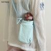 Túi đựng bình nước túi đeo chéo đựng chai nước vải nylon chống thấm nước có dây rút tiện lợi