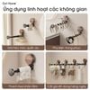 Giá treo móc phơi đồ thu gọn cho ban công, máy giặt, tủ quần áo hút chân không, không keo không khoan độ dài 20cm