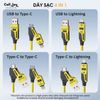 Cáp sạc nhanh lò xo 4 IN 1 Cell Joy công suất 65W dùng cho xe oto
