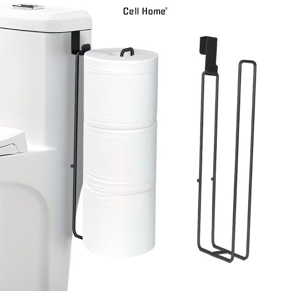 Giá treo giấy vệ sinh cuộn dài kệ sắt treo cuộn giấy toilet không khoan tường tiết kiệm không gian (chứa 3 cuộn)