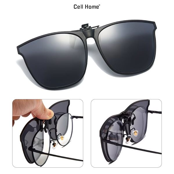 Kính râm kẹp mắt kính cận tròng kính lật phân cực di động chống chói chống tia UV