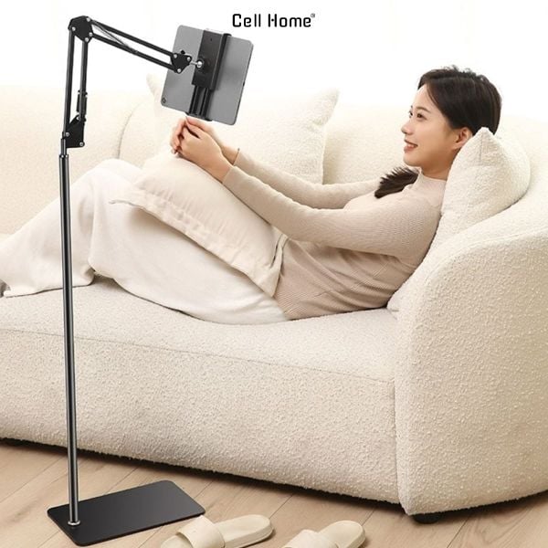 Giá đỡ iPad, điện thoại dạng đứng chân đế iPad xoay điều chỉnh độ cao xoay 360 độ thép carbon cao cấp