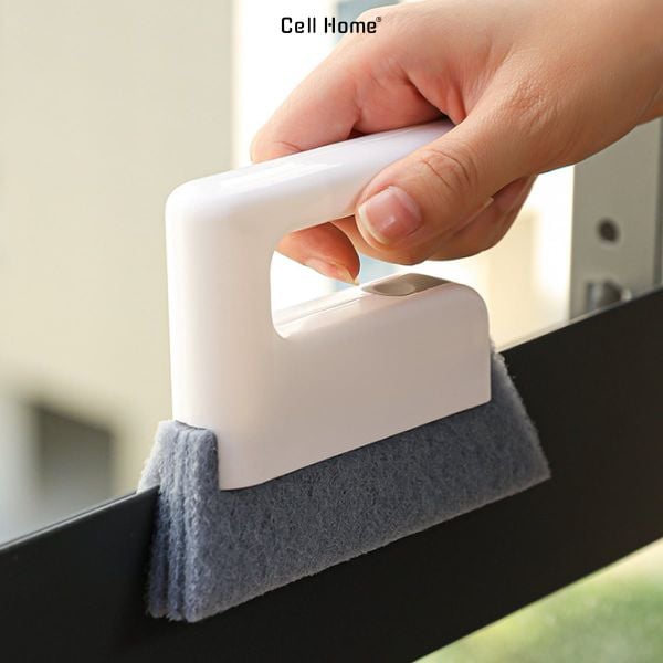 Bàn chải vệ sinh rãnh cửa sổ, cửa lùa bàn chải kẹp vải Microfiber có thể tháo rời lau khe điều hoà cửa gió rèm cửa đa năng