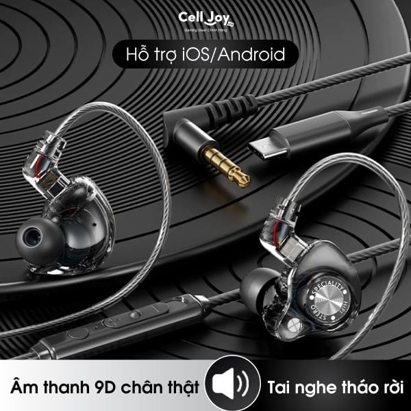 Tai Nghe Gaming/E-Sport Chuyên Nghiệp Nhét Tai (In-Ear) Có Dây Thay Thế - Bass Mạnh, Cổng 3.5mm & Type-C