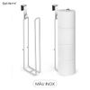 Giá treo giấy vệ sinh cuộn dài kệ sắt treo cuộn giấy toilet không khoan tường tiết kiệm không gian (chứa 3 cuộn)
