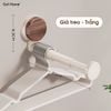 Giá treo móc phơi đồ thu gọn cho ban công, máy giặt, tủ quần áo hút chân không, không keo không khoan độ dài 20cm
