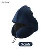 Gối chữ U gối cổ Memory Foam kê cổ du lịch có nón che mắt gối ngủ cho đi tàu hoả máy bay