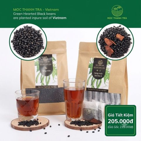 Combo 500gr Trà Túi Lọc Đậu Đen mix hà thủ ô đỏ & 500gr Hạt Rời Trà Đậu Đen (Mộc Thanh Trà)