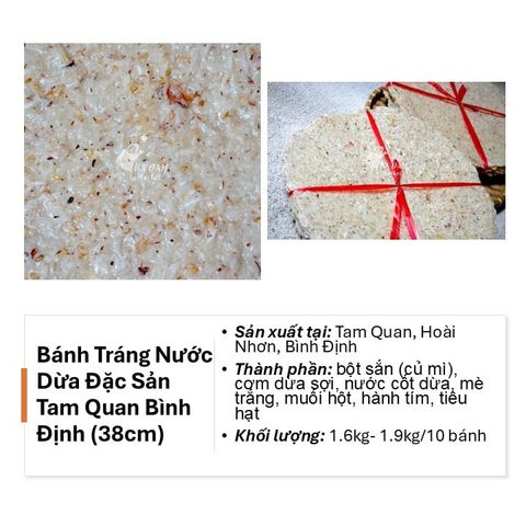 Combo 5 Bánh Tráng Dừa 1kg & Bánh Khoai Mì Nướng Tam Quan Bình Định 400gr