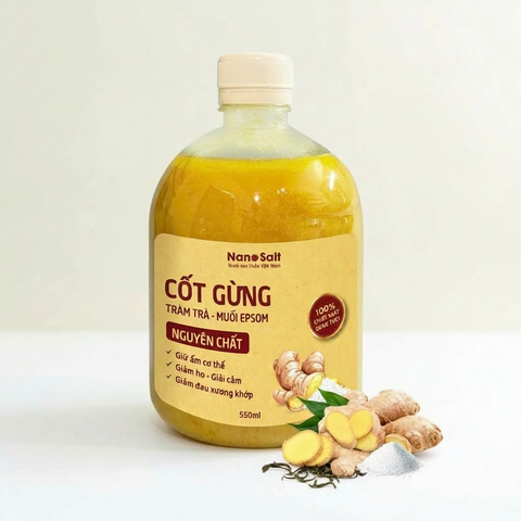 Cốt Gừng Tràm Trà Muối Epsom 550ml, Thương Hiệu Nanosalt Nghệ An