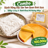 Combo Bánh Hồng Tam Quan 500gr (trắng) & Bánh Khoai Mì Nướng Tam Quan 400gr