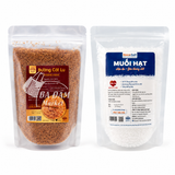 Combo 01 Túi Đường Cát Lu 1kg & 1 Túi Muối Hột 1kg (Nanosalt Nghệ An)