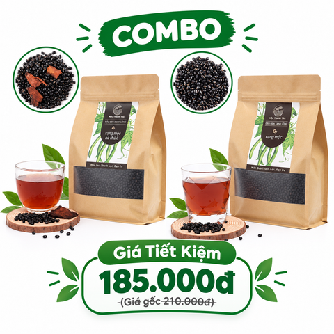 Combo 500gr Đậu Đen Xanh Lòng Rang Mộc & 500gr Đậu Đen Xanh Lòng mix Hà Thủ Ô Đỏ (Mộc Thanh Trà)