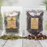 Combo 01 Set Nước Mát (Cỏ Tranh, Mã Đề, Râu Bắp, Rau Má) 100gr & 1 Túi Trà Tía Tô 50gr - Smile Field Kontum