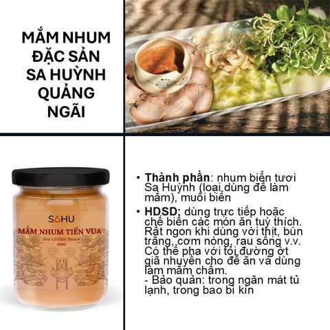 Combo 01 Hũ Mắm Nhum 200gr & 1 Túi Muối Hột 1kg - Sahu Quảng Ngãi