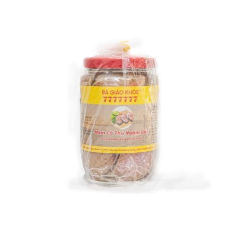 Mắm Thu Lát Ngâm Dầu Loại Đặc Biệt 400gr, Bà Giáo Khoẻ 7777777 (hũ thuỷ tinh)