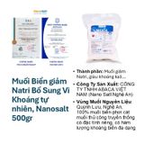 Nanosalt - 02 Gói Muối Muối Biển Giảm Natri - Bổ Sung Vi Khoáng Tự Nhiên 500gr & 01 Tinh Dầu Tràm Huế Nguyên Chất 100% (10ml)