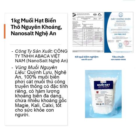 Combo 01 Túi Đường Mía Thô Dạng Viên 1kg & 1 Túi Muối Hột 1kg (Nanosalt Nghệ An)
