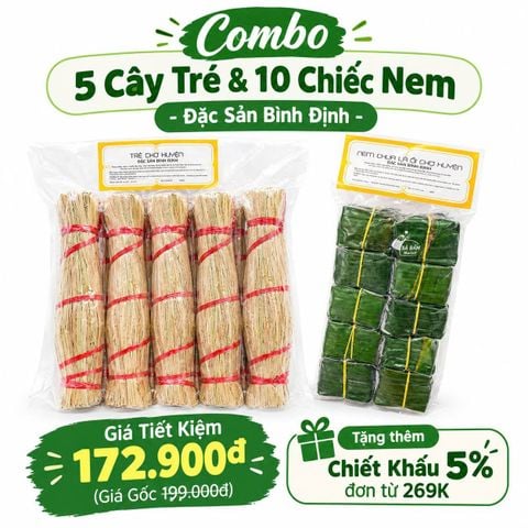 Combo 5 Cây Tré & 10 Chiếc Nem - Đặc Sản Bình Định