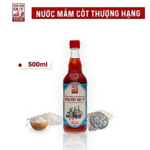 Nước Mắm Cốt Thượng Hạng Độ Đạm Tự Nhiên 100% (thời gian ủ 12-18 tháng), HIỆU MƯỜI QUÝ 500ML - CHAI THUỶ TINH