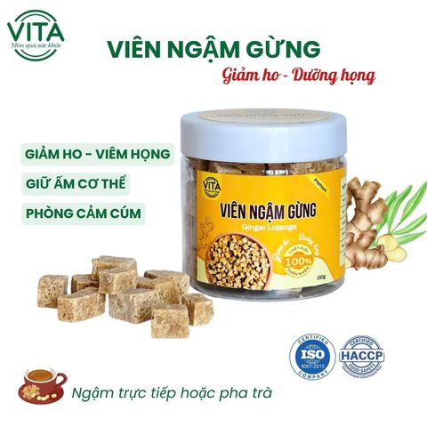 Viên Ngậm Gừng 150gr, Thương Hiệu Vitafoods Nghệ An