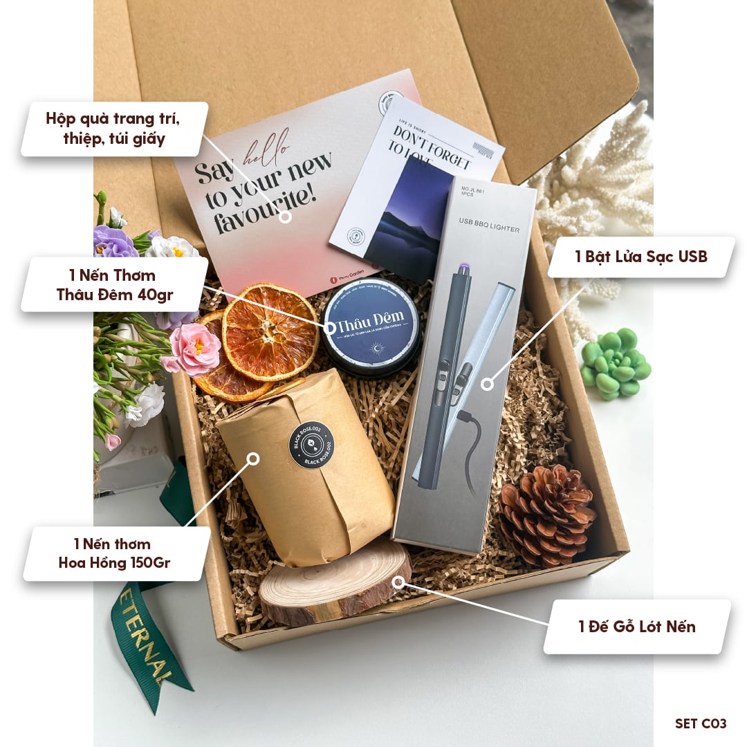 Set Quà Tặng Sinh Nhật Bạn Nữ, Bạn Trai Nến Thơm Chill & Relax HENY GARDEN