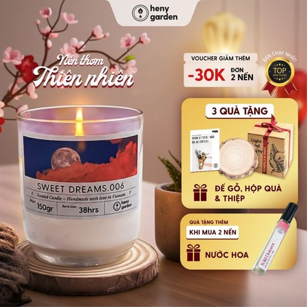 [Quà Valentine 14/2] Nến Thơm Thư Giãn Làm Quà Tặng Chill & Mùi Hương Dễ Ngủ HENY GARDEN