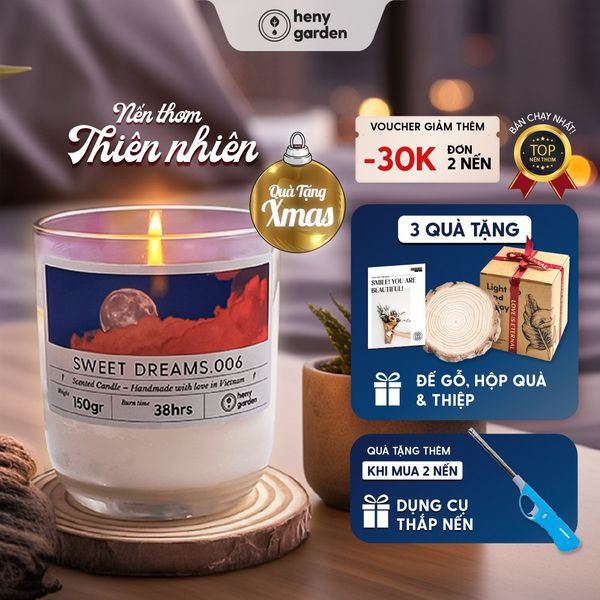 [Quà Noel Giáng Sinh] Nến Thơm Thư Giãn Chill & Mùi Hương Dễ Ngủ HENY GARDEN