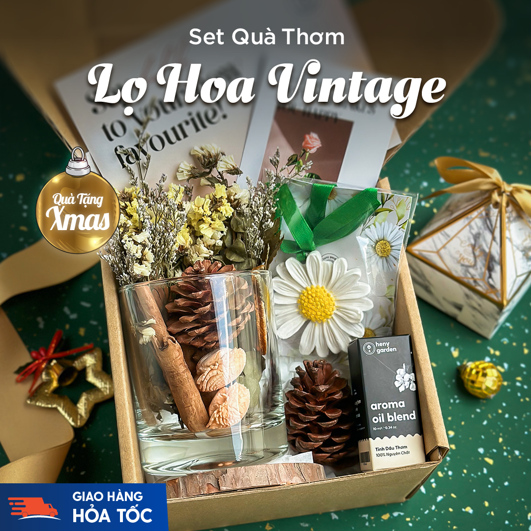 Set Quà Tặng Sinh Nhật Bộ Khuếch Tán Hoa Khô Thơm Phòng Vintage HENY GARDEN