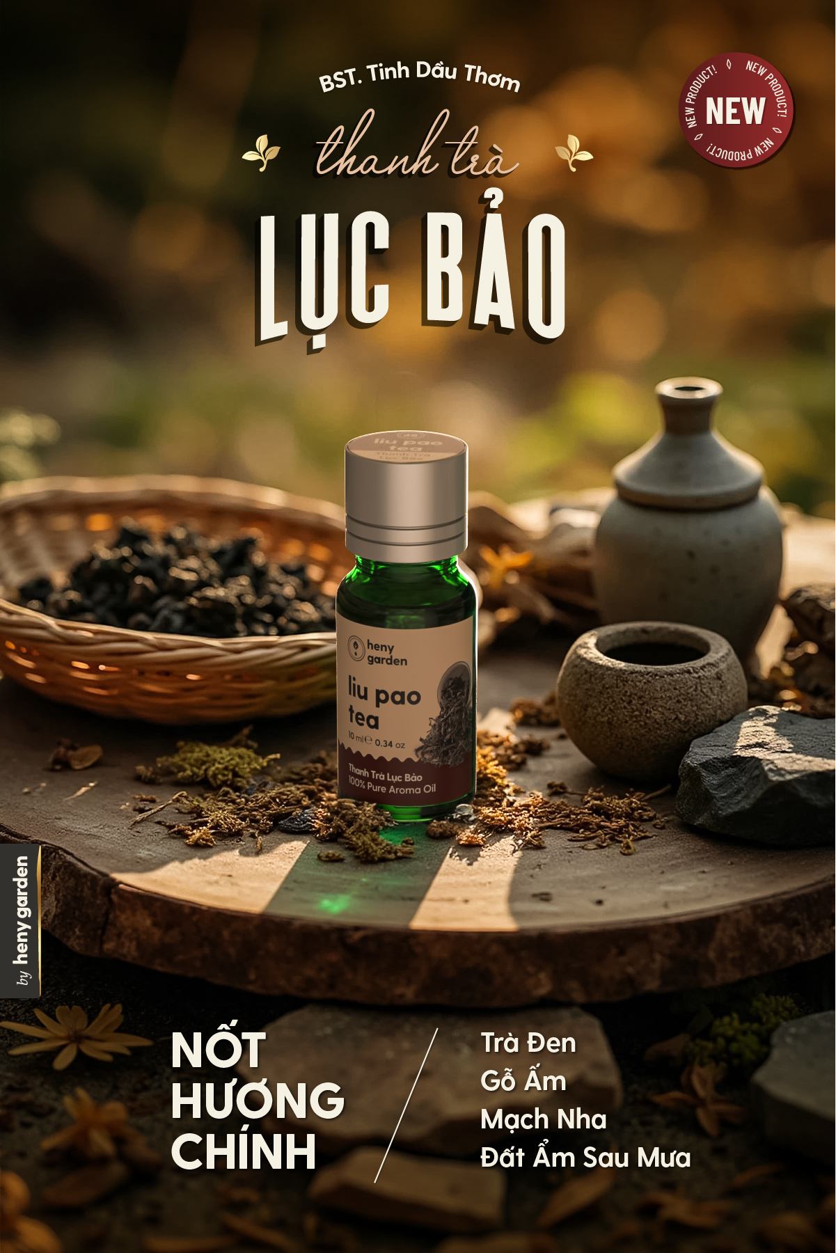Tinh Dầu Thơm Phòng Phối Hương Trà Lục Bảo (Liu Pao Tea) Xông Phòng HENY GARDEN