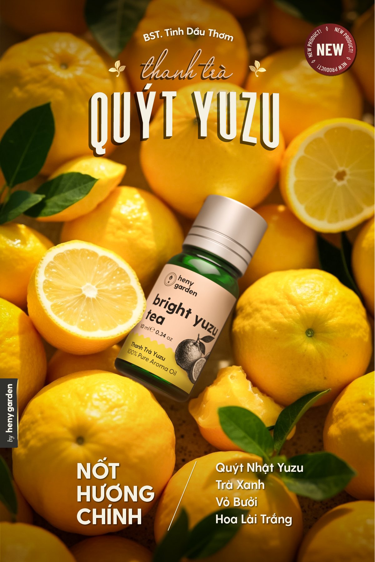 Tinh Dầu Thơm Phòng Phối Hương Trà Quýt Yuzu (Yuzu Tea) Xông Phòng HENY GARDEN