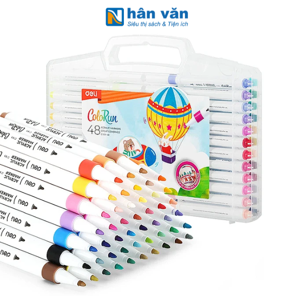 Hộp 48 Bút Marker Acrylic - Deli EC189-48 - nhanvan.vn