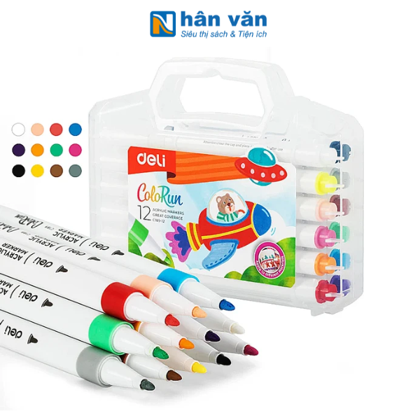 Hộp 12 Bút Marker Acrylic - Deli - EC189-12 - nhanvan.vn